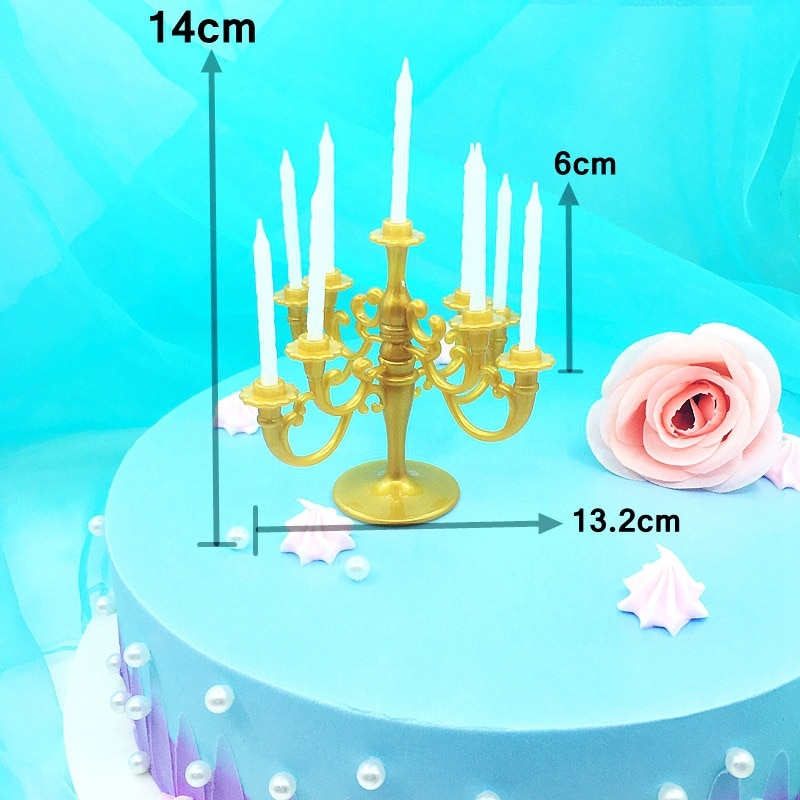 Plast ljusstake cupcake födelsedagstårta dekoration med ljus diy bröllopsfest dekoration hushållsartiklar