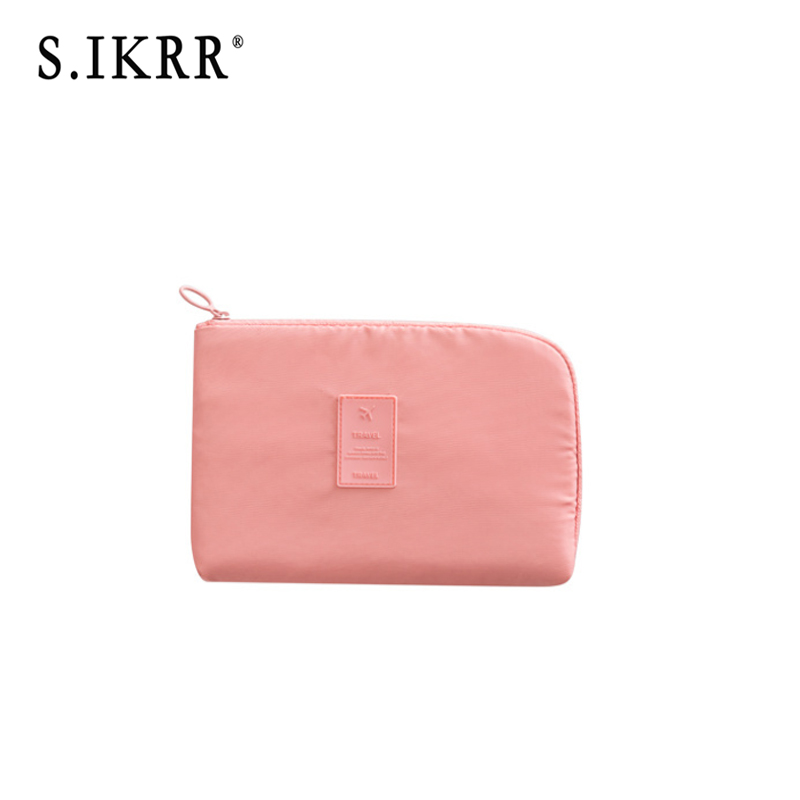 S.IKRR Women Portable Travel Bag Packing Cubes Multi-function Accessories Digital Charger Packge Organizer Small Bag Multicolor: Style1-Pink