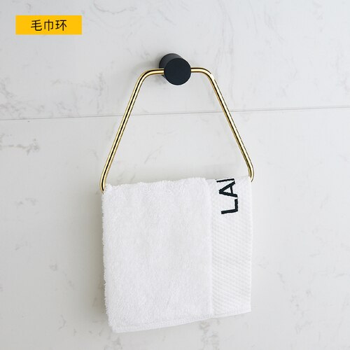 Accessoires de salle de bain en cuivre doré | Porte-serviettes 60cm porte-serviettes mural de bain-douche, ensemble de porte-savon en céramique: towel ring 1