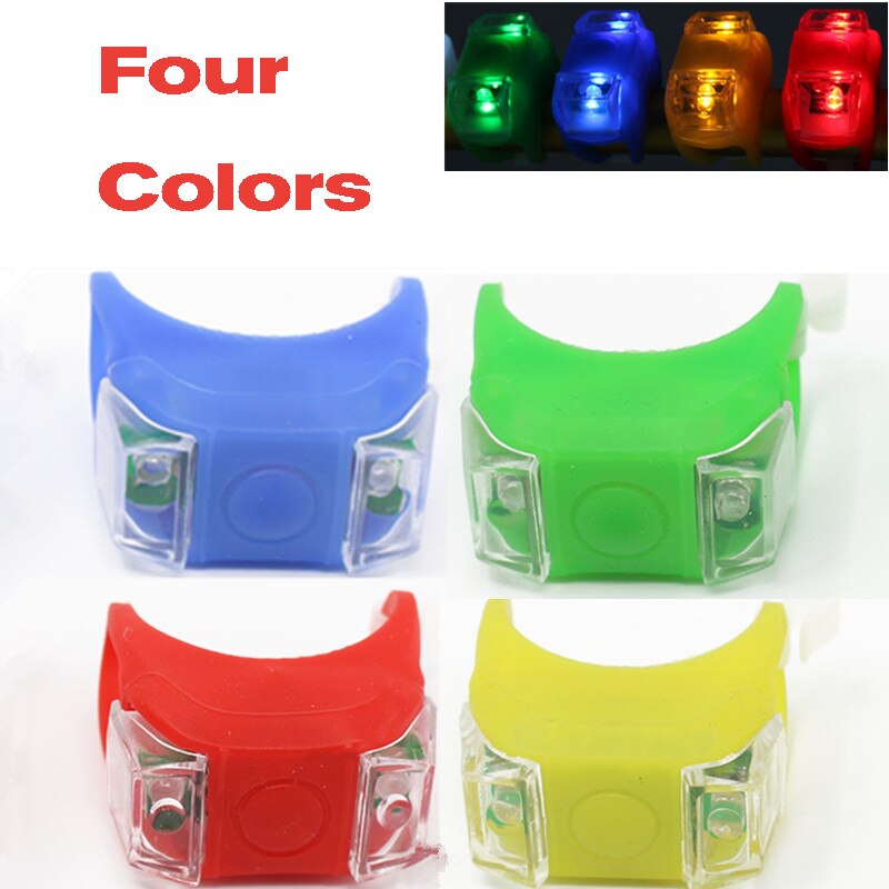 4PCS Strollers Cycle Frog Night Light Waterproof Silicone Caution Lamp Outdoor Security Alert LED Flash Remind Safety Accessorie: Four color