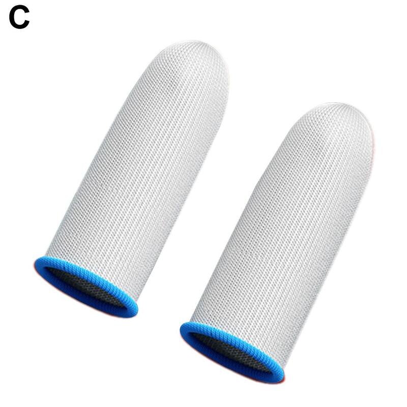 A Pair Mobile Phone Gaming Sweat-Proof Finger Cover Gloves Non-slip Thumb Fingertip Fingertip Screen Sleeves Game G4O1: C