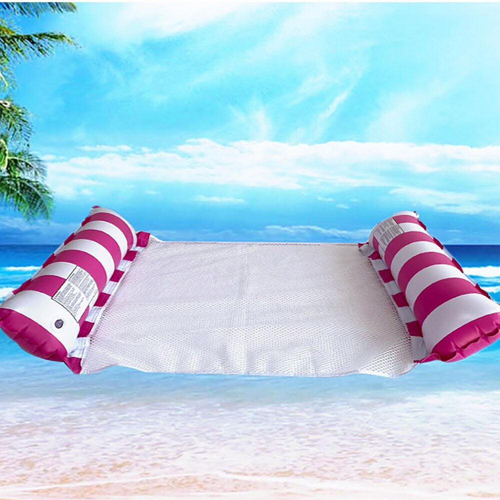 Opblaasbare Drijvende Rij Casual Water Ligstoel Zwembad Lounge Stoel: red