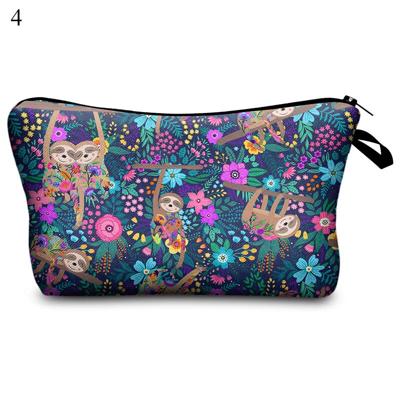 Sac de maquillage femmes sac cosmétique avec motif multicolore lama 3D impression neceser trousse de toilette voyage maquillage sac organisateur: 4