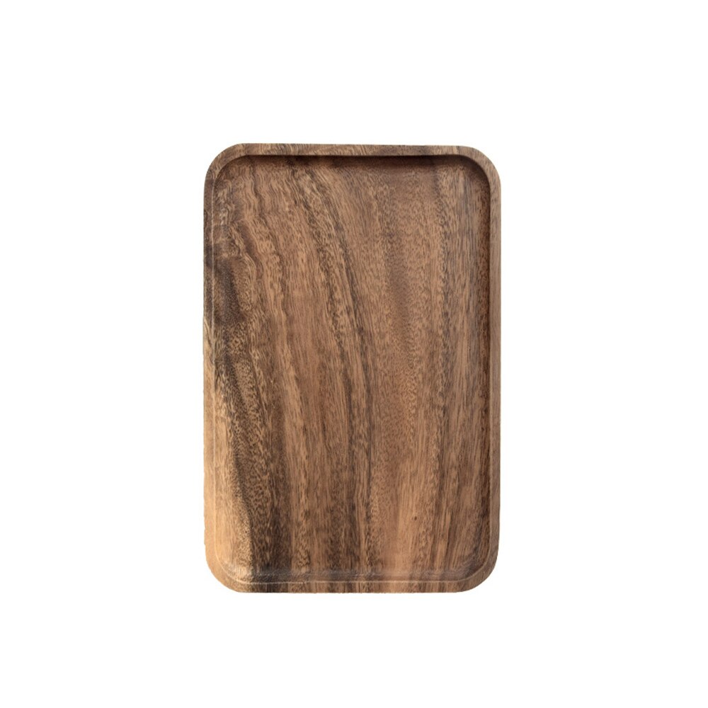 Japanese-Style Solid Wood Dessert Plate Walnut Plate Fruit Dessert Solid Wood Snack Tray Home Trinket Dishes