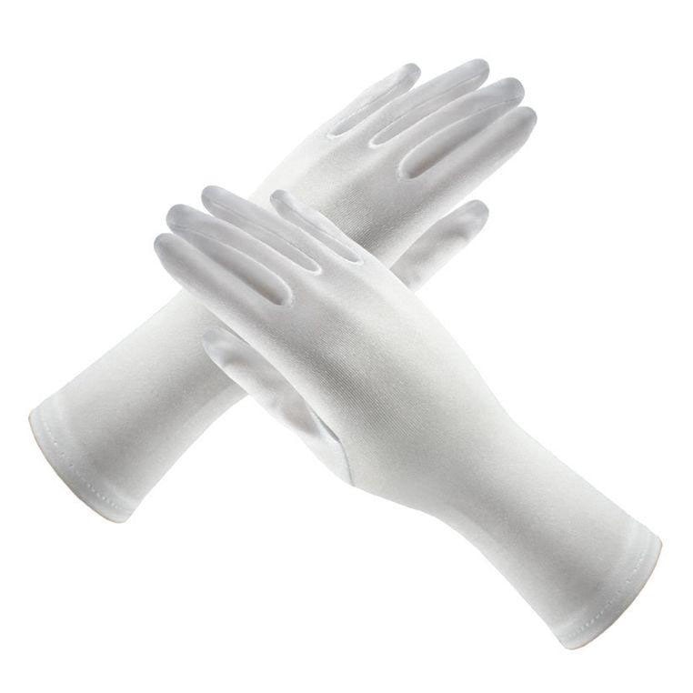 Handschoenen voor meisjes lange prinsessenhandschoenen meisjeshandschoenen verjaardag blauwe trouwjurk effen handschoen voor kostuumaccessoires satijn: 3