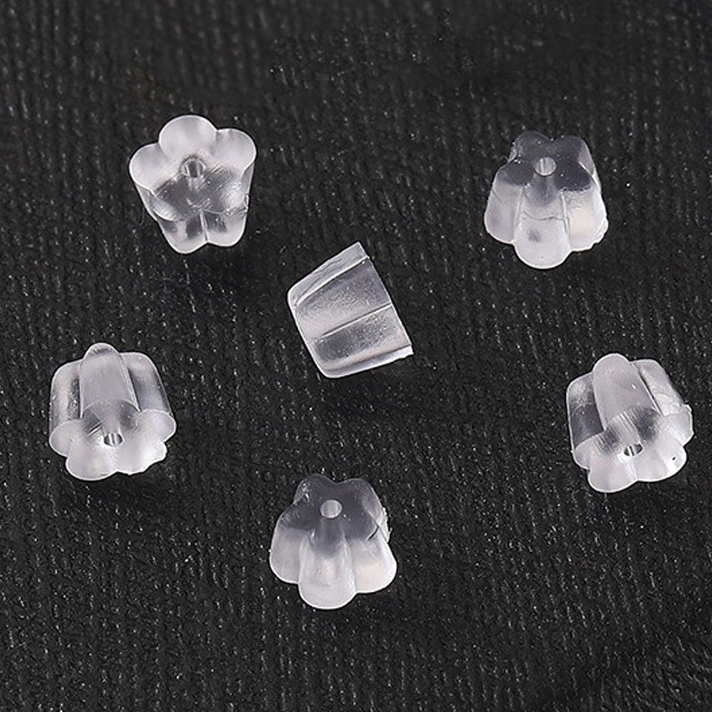 200 Bouchons D'oreille En Silicone Transparent - Pour Boucles D'oreilles - Neuf Avec étiquettes