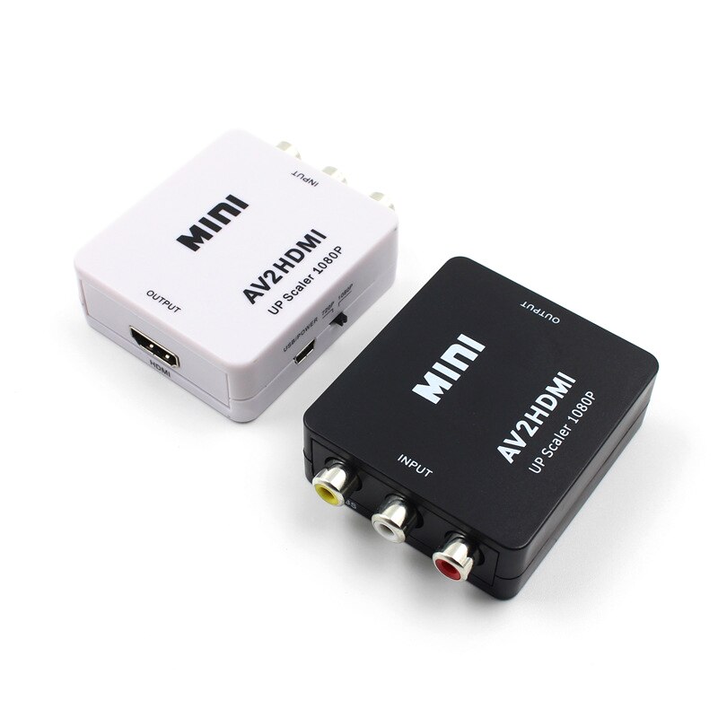 Mini adaptateur convertisseur RCA AV vers HDMI convertisseur Composite AV 2 HDMI 1080P
