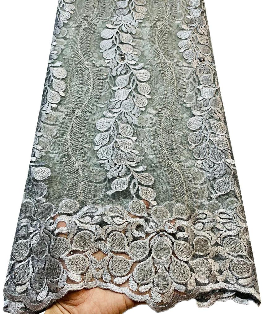 African Lace Fabric French Tulle Lace Fabric Wedding Dress Nigerian Lace Fabric Stones 5 Yard Sewing VL90818 VLY112