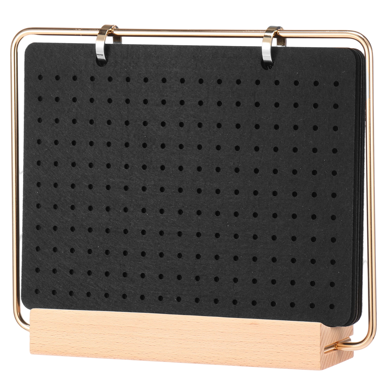 Pin Display Organizers Earring Hair Clip Flip-style Storage Holder Brooch Badge Collection Calendar Wooden Stand with 6 Pages: WHITE