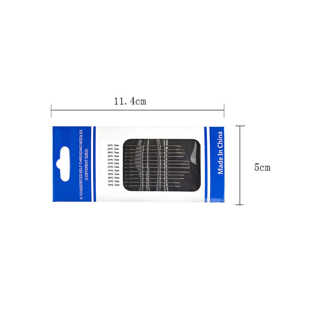 12 stuks Dikke Big Eye Naaien Self-Threading Naalden DIY Borduren Hand Naaien Naalden Blind Oudere Levert DIY Hand naaien Gereedschap