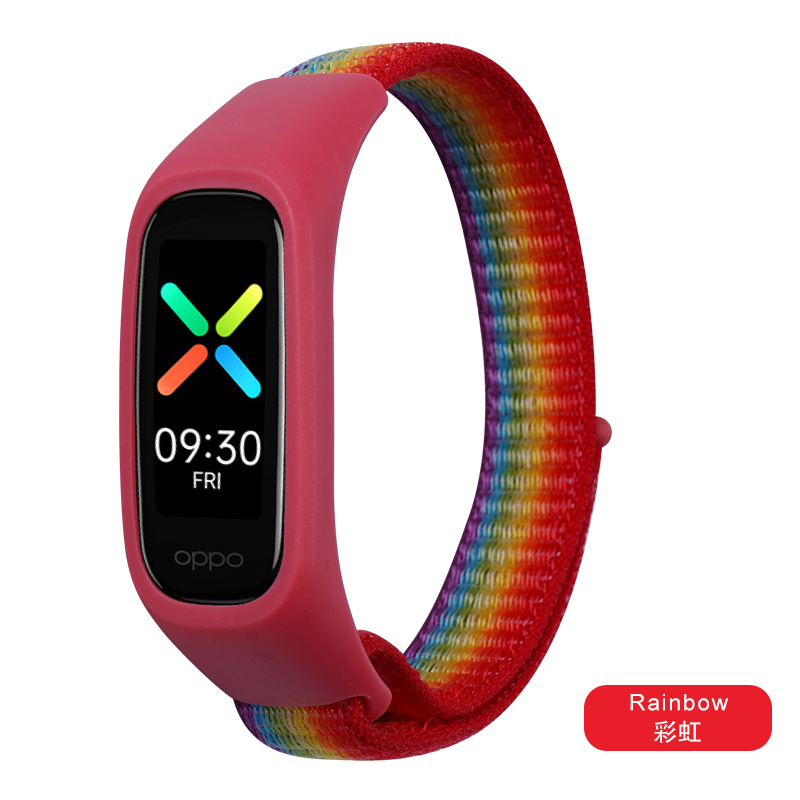Correa de repuesto para pulsera de nailon Oppo band, correa para pulsera de reloj inteligente: Negro y gris