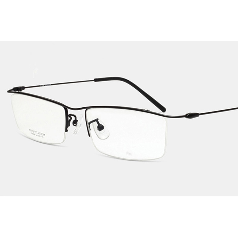 Browline media montura de titanio gafas con montura metálica para hombres, gafas de , gafas ópticas bonitas para hombre, montura de Anteojos de Prescripción