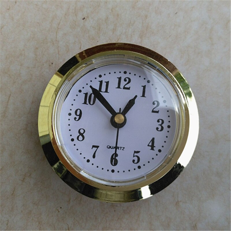 2 Pieces Plastic Gold Rim Face Diameter 50MM Insert Quartz Clock for Built - in Clock DIY Craft Desk Clock