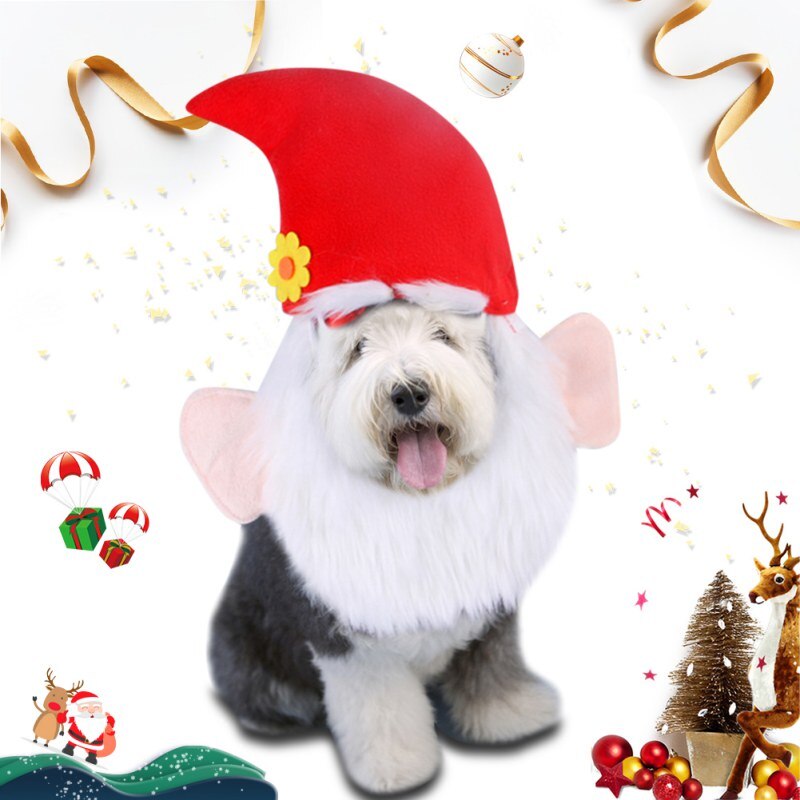 Pet Kerstmuts Kat Hond Winter Warm Pluche Cap Xmas Party Decor Hoed Hond Kat Cosplay Kerstman Cap hoofddeksels