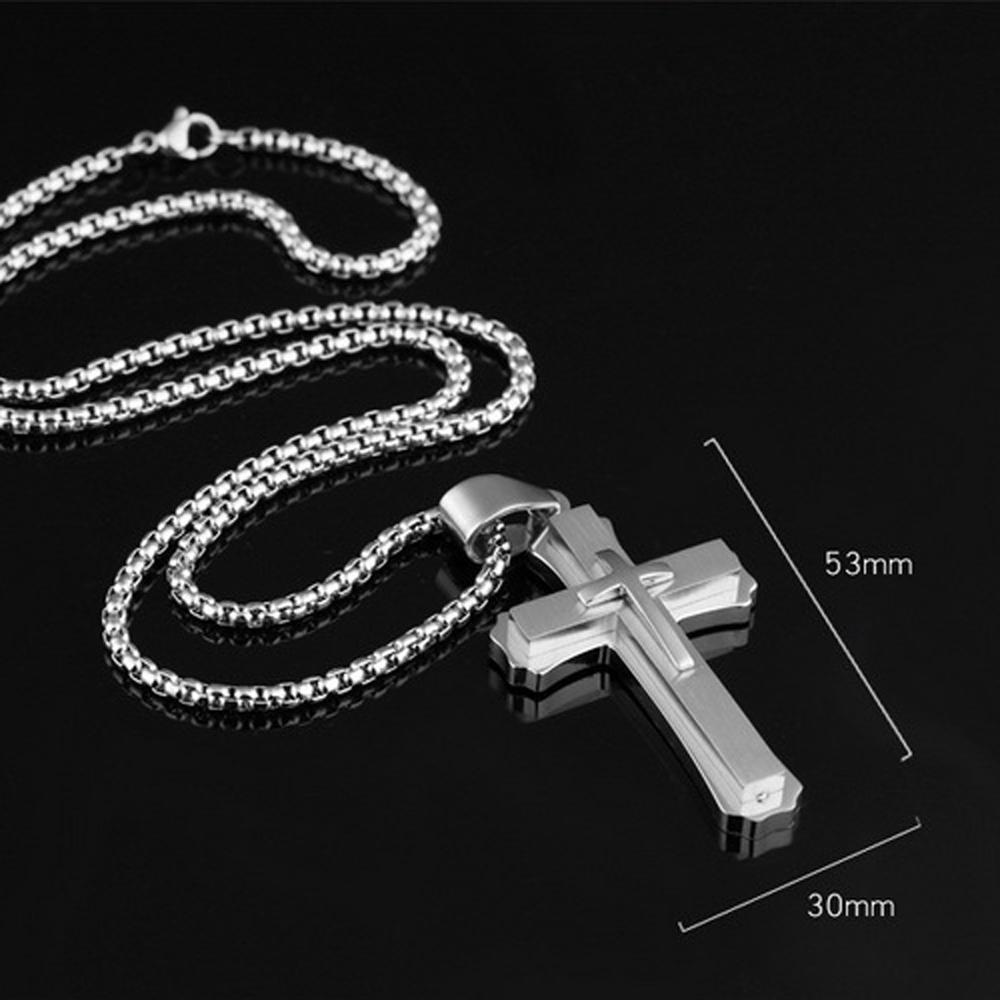 Collier en acier inoxydable 316L pour hommes, pendentif croisé de supérieure, bijoux de noël, offre spéciale
