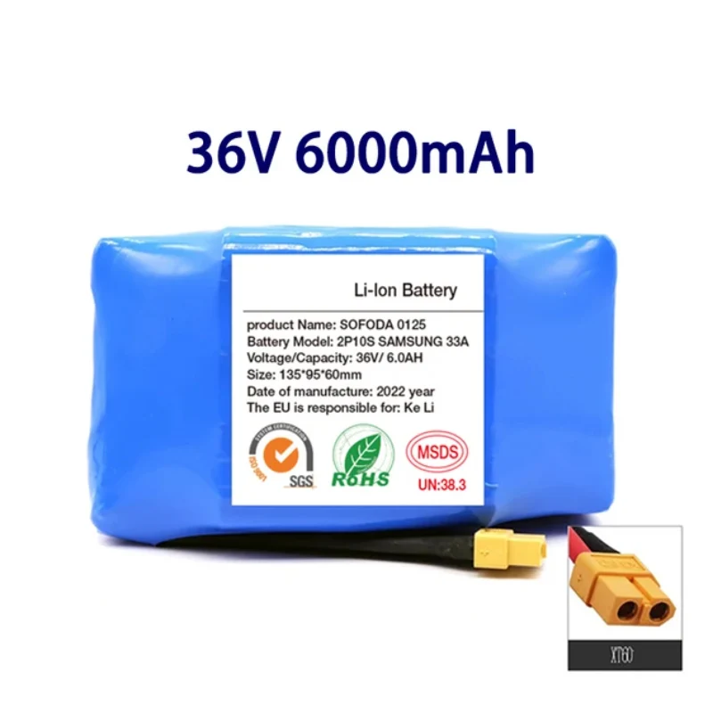 36V 7,0Ah Batterie Hoverboard Wiederaufladbare Li-Ion Akku Li-Ion Zelle Für Elektrische Selbst Gleichgewicht Rolle Hoverboard Einrad: Himmel Blau