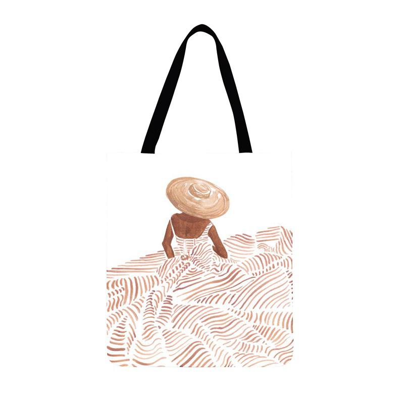 Sacchetto di modo Havana di Arte Della Ragazza del Sacchetto di Stampa Sacchetto di Acquisto Pieghevole Sacchetto di Spalla Delle Signore Per Le Donne Casual Tote Borsa Da Spiaggia All'aperto borse: 7 / 35x40cm