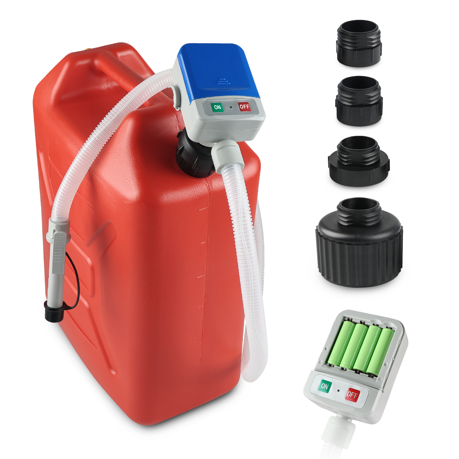 2,4 gpm 51 "Schlauch transfer pumpe Kraftstoff förder pumpe mit Auto-Stop-Sensor Batterie mit 4 Tank adapter tragbare Flüssigkeits pumpe