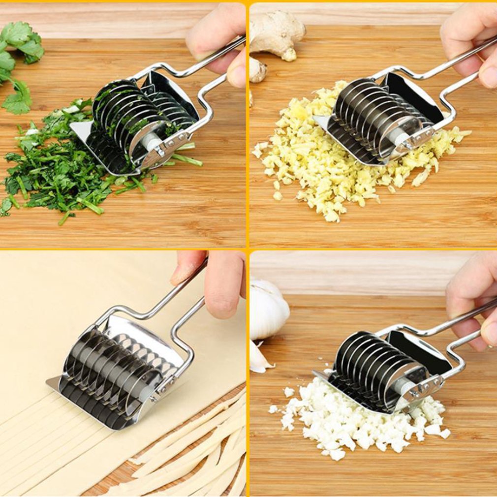 Husholdnings rustfrit stål nudelskæremaskine manuel pasta maskine skære hvidløg skære ingefær multifunktionel