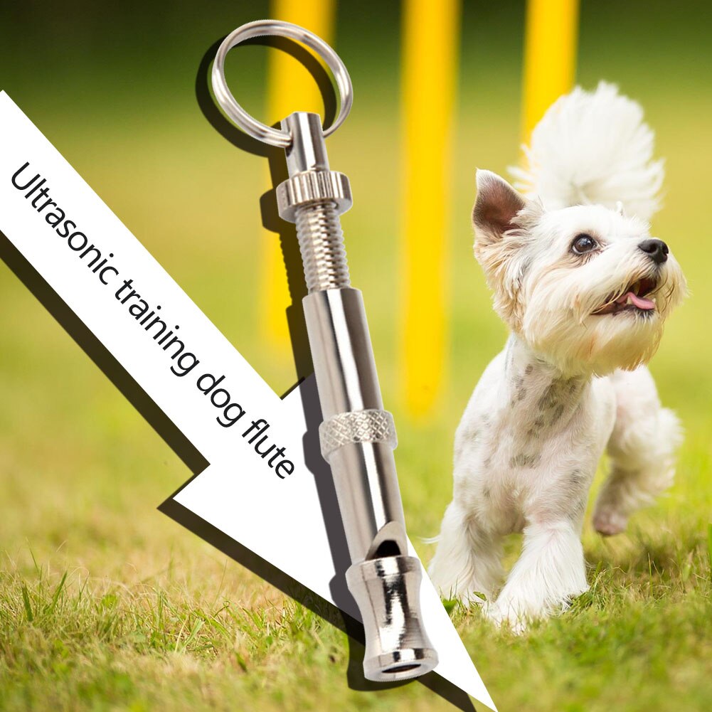 Stainless Steel Adjustable Pet Dog Whistle Stop Barking Dog Cat Training Obedience Whistle Ultrasonic Tool
