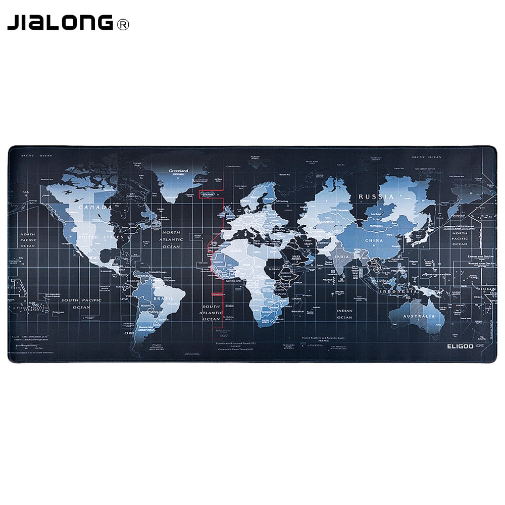 JIALONG World Map Pattern Gaming Mouse Pad Large Computer Mause Pad Notebook Gamer Mousepad Gaming Mouse Mats for Men Gamer