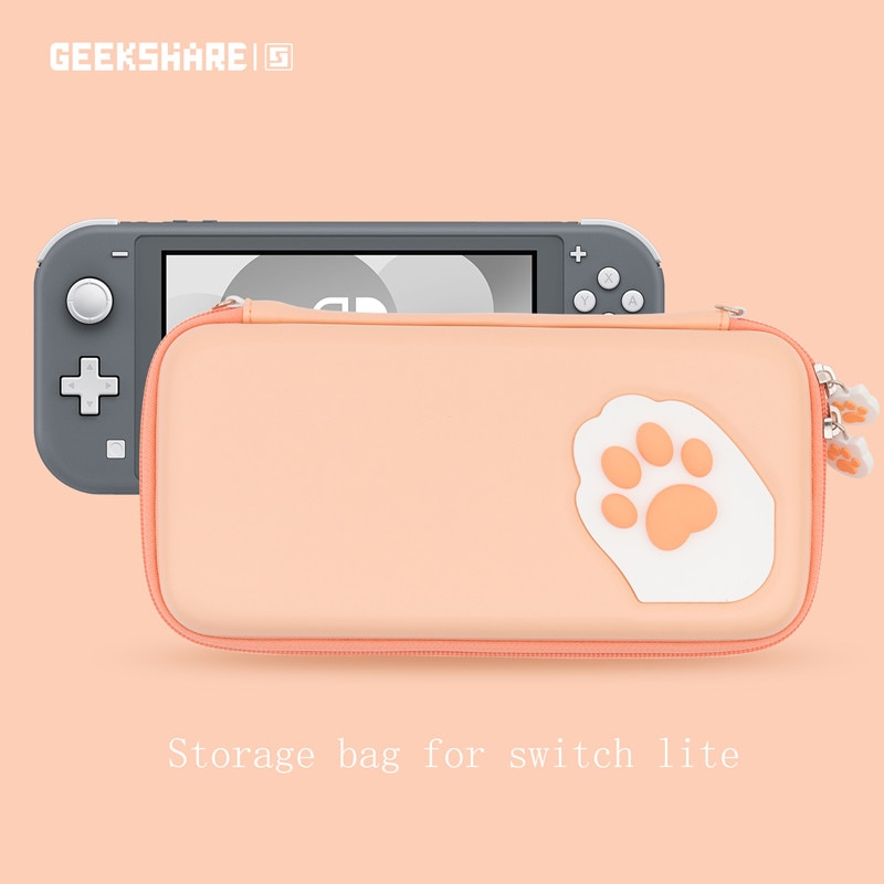 GeekShare-funda de silicona para nintendo Switch Lite, bolsa de almacenamiento CP con garra de gato, carcasa dura para NS Lite, accesorios para consola de juegos: orange for lite