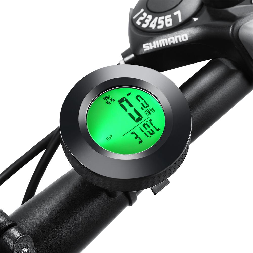 Compteur de vitesse vélo sans fil vélo rond ordinateur compteur kilométrique lumineux affichage LCD étanche vélo compteur de vitesse accessoires