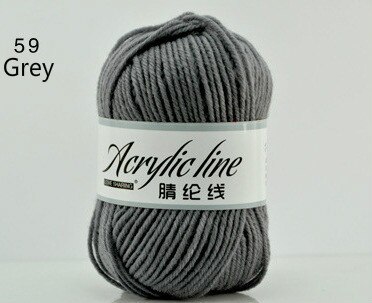 1pc = 50g bløde, miljøvenlige fiberkashmir kamgarn uld til børn farvet dukke akryl sweater smuk babygarn til strik: 59 grå
