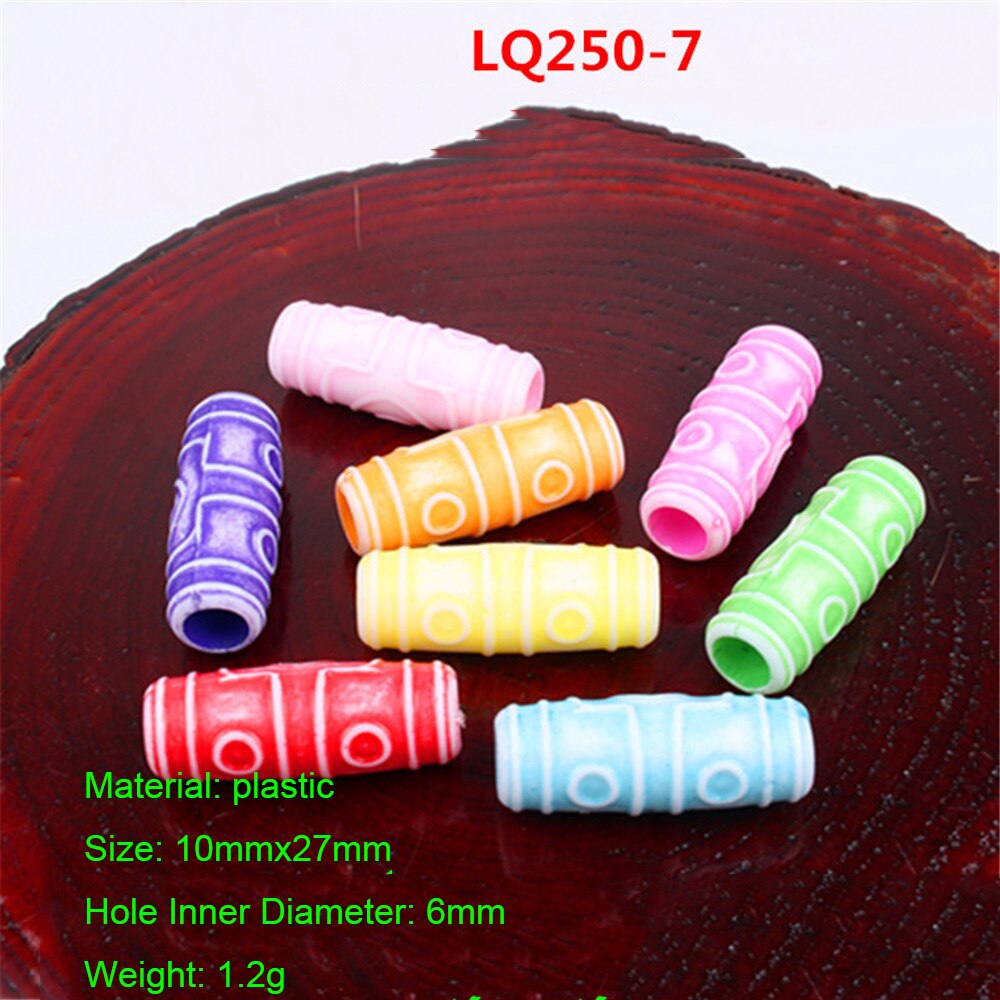 50PCS Hair Jewelry Braids Mixed Colors Plastic Cuffs Clip Beads Dreadlocks Tubes Pendants Hair Rings Extension Styling Accessori: 7