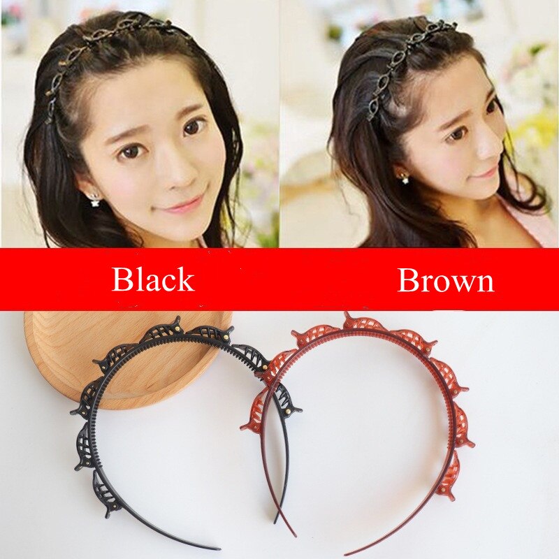 1Pc Diy Zwart Bruin Braider Haar Clip Burst Pin Kapsel Brengen Haar Hoepel Multi Verdiepingen Wisp Air Weave hoofd Hoepel Styling Tools