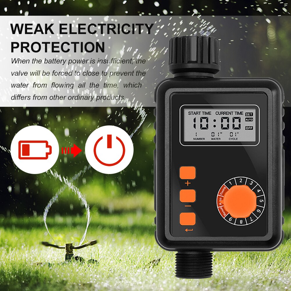 KKmoon Electronic Irrigation Regulator Automatic Irrigation Timer LCD Waterproof Sprinkler Controller 9 Separate Timing Programs