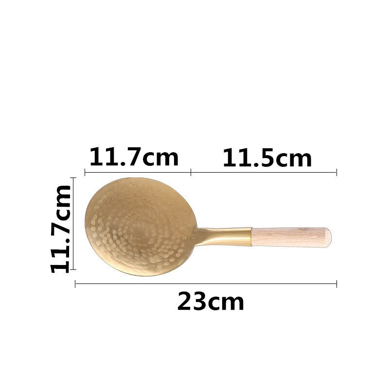 Spoon pure copper bean curd spoon special tofu shovel bean curd spoon copper ladle copper bean curd shell shovel brass spoon: M