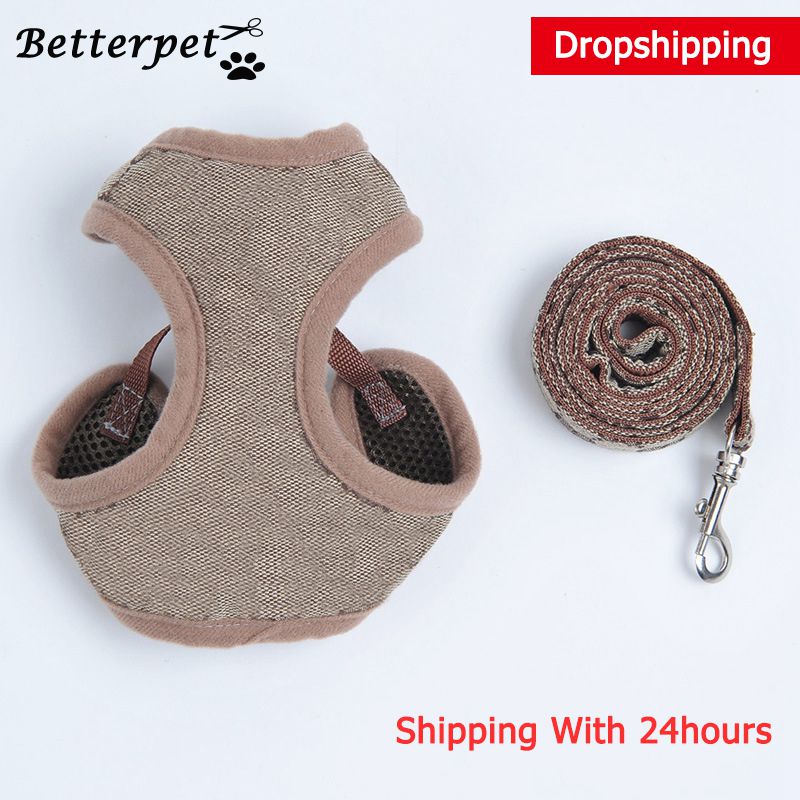 Harness Leash Set for Small Dogs Pet Accessories Soft Cat Vest Dog Leashes Easy Walking Tools Walk Out Lead Harness