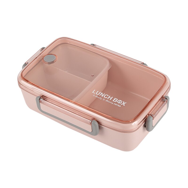 BPA Freies Mittagessen Box Umweltfreundliche Bambus Faser Material Tragbare Bento Box Microwaveble Lebensmittel Lagerung Container Für Büro Kinder: Pink