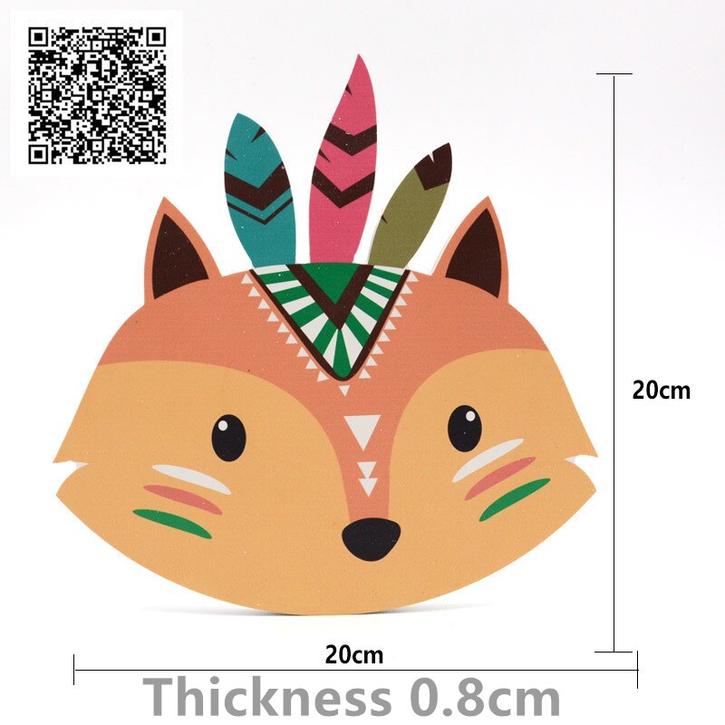 Wooden Nordic Shelves Wall Stickers Indian Style Animal Head Sculpture Baby Room Accessories Cartoon Wood Wall Shelf Child Room: Style 1