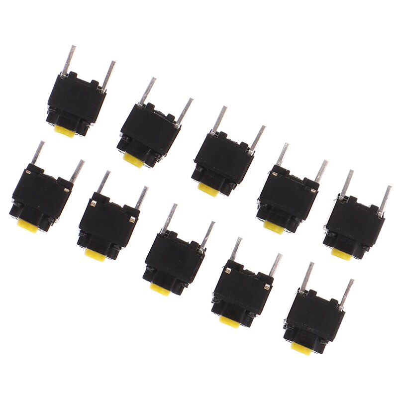 10pcs Mute Button Silent Switch Wireless Mouse Wired Mouse Button Micro Switch Yellow Push Button Switch 6*6*7.3mm