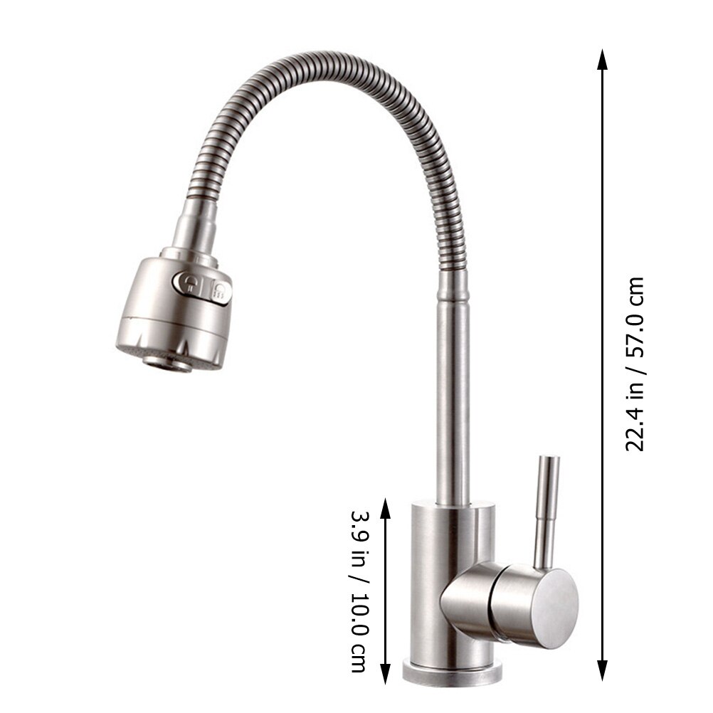 Flexible Rotatable Hose Tap Water-saving Home Kitchen Stainless Steel