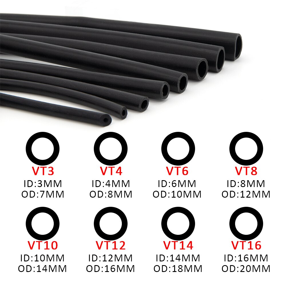 Manguera de tubo de vacío de silicona de 2M de longitud, tubo de silicona de 3MM, 4MM, 6MM, 8MM, 10MM, 12MM, 14MM, 16MM, piezas de automóvil azules universales