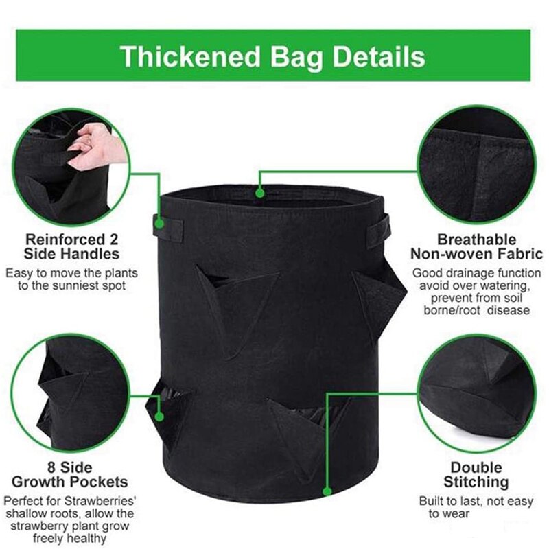 Portable Potato Growing Bag Home Balcony Garden Plant Bag with Handles Access Flap Potato Cultivation Grow Bags Growing kit