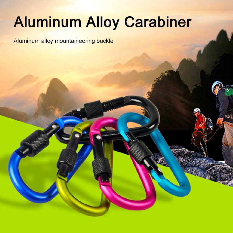 Klimmen Karabijnhaak Aluminium Karabijnhaak Carabiner D-Ring Sleutelhanger Clip Sleutelhanger Wandelen Camp Outdoor Klimmen Apparatuur