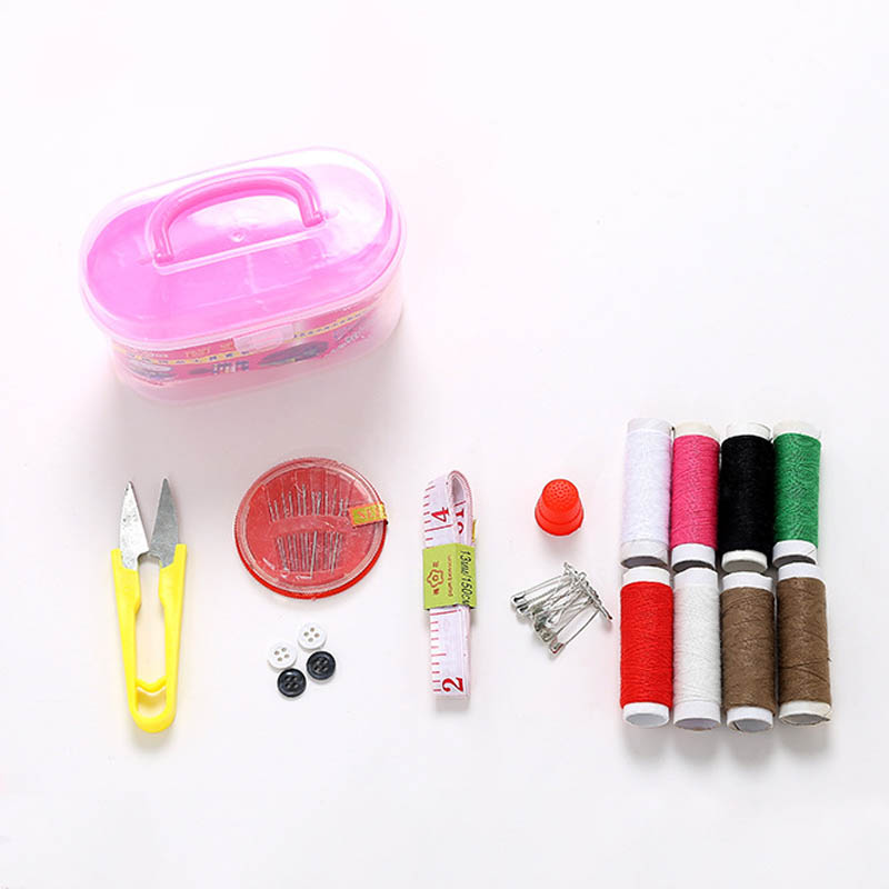 Juego de accesorios de tejido de punto, caja de costura de plástico multifunción, para sutura a mano, herramientas de tejido, Kit de costura para el hogar, 1 Juego