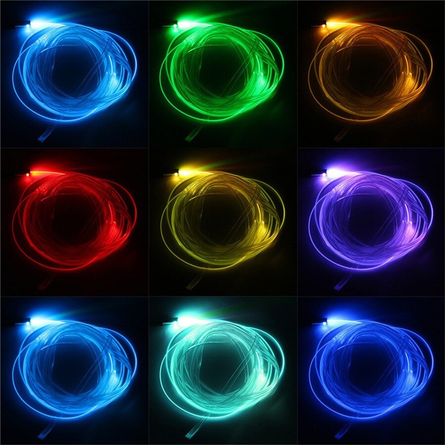 Tira de luces LED de neón para decoración Interior de coche de 8M RGB 6 en 1 con Control de aplicaciones de 12V y Bluetooth