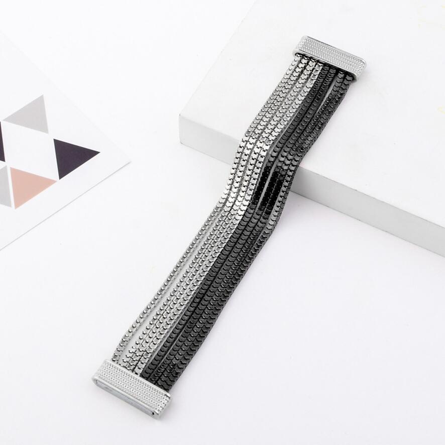 Finden Mich Jahrgang mehrschichtig Magnet wickeln Armbänder & Armreifen für Frauen Schmuck boho Punk lange Kette Armbinde: Pistole Schwarz