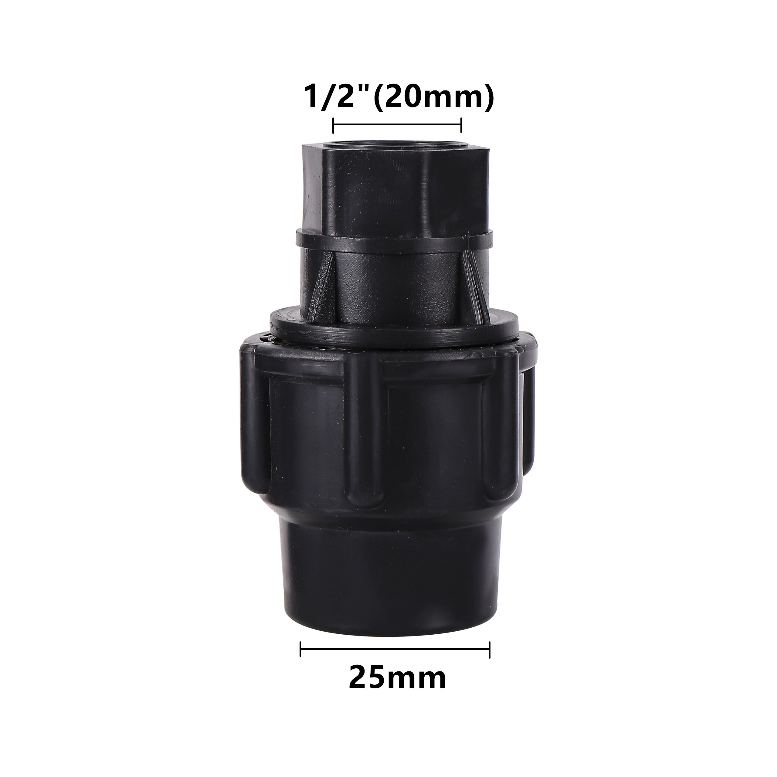 Pe tubulação de conversão rápida junta rosca fêmea 1/2 &quot;3/4&quot; 1 &quot;1.2&quot; 1.5 &quot;reduzindo 20/25/32/40/50mm id irrigação conexão do tubo água: 1I2 inch x 25