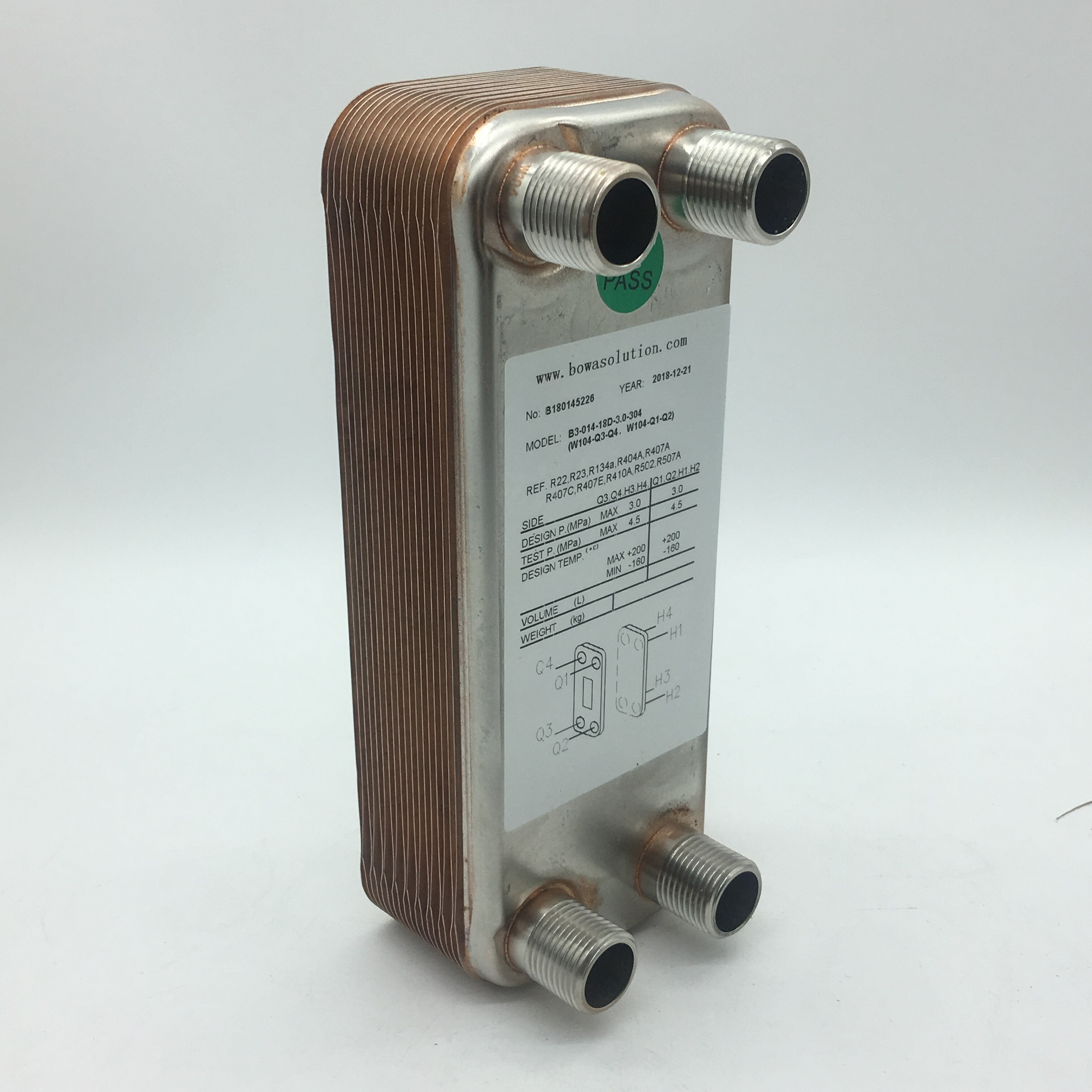 2KW heat transfer beween water and water copper brazed plate heat exchanger is great choice for wall hanging furnances