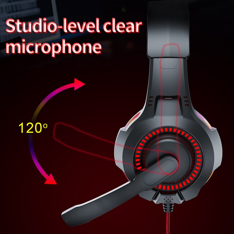 Bluedio D5 słuchawki gamingowe słuchawki komputerowe USB 3.5mm słuchawki przewodowe na ucho słuchawki z mikrofonem LED światło dla gamer PC laptop
