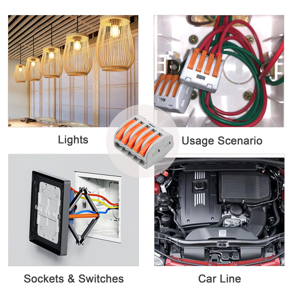 50 stks/zak 41 Hendel Quick Wire Kabel Dirigent Connector Universele 2/3/4/5/8 poort Klem Push-in Bedrading Terminal Huishoudelijke Apparaten