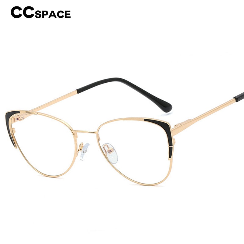 Marcos de Metal para anteojos con forma de ojo de gato, ultraligeros, luz azul, 48221