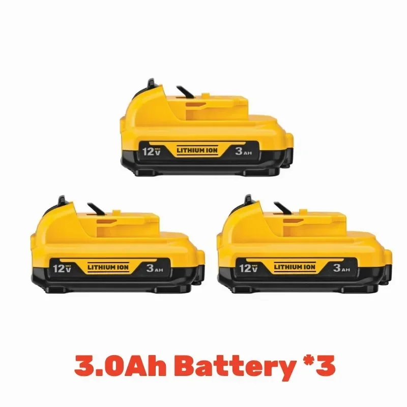 For dewalt dcb 120 -  dcb 127 oppladbare batterier  - 3000 mah 12v maks litium-ion-erstatningsbatteri.: Beige