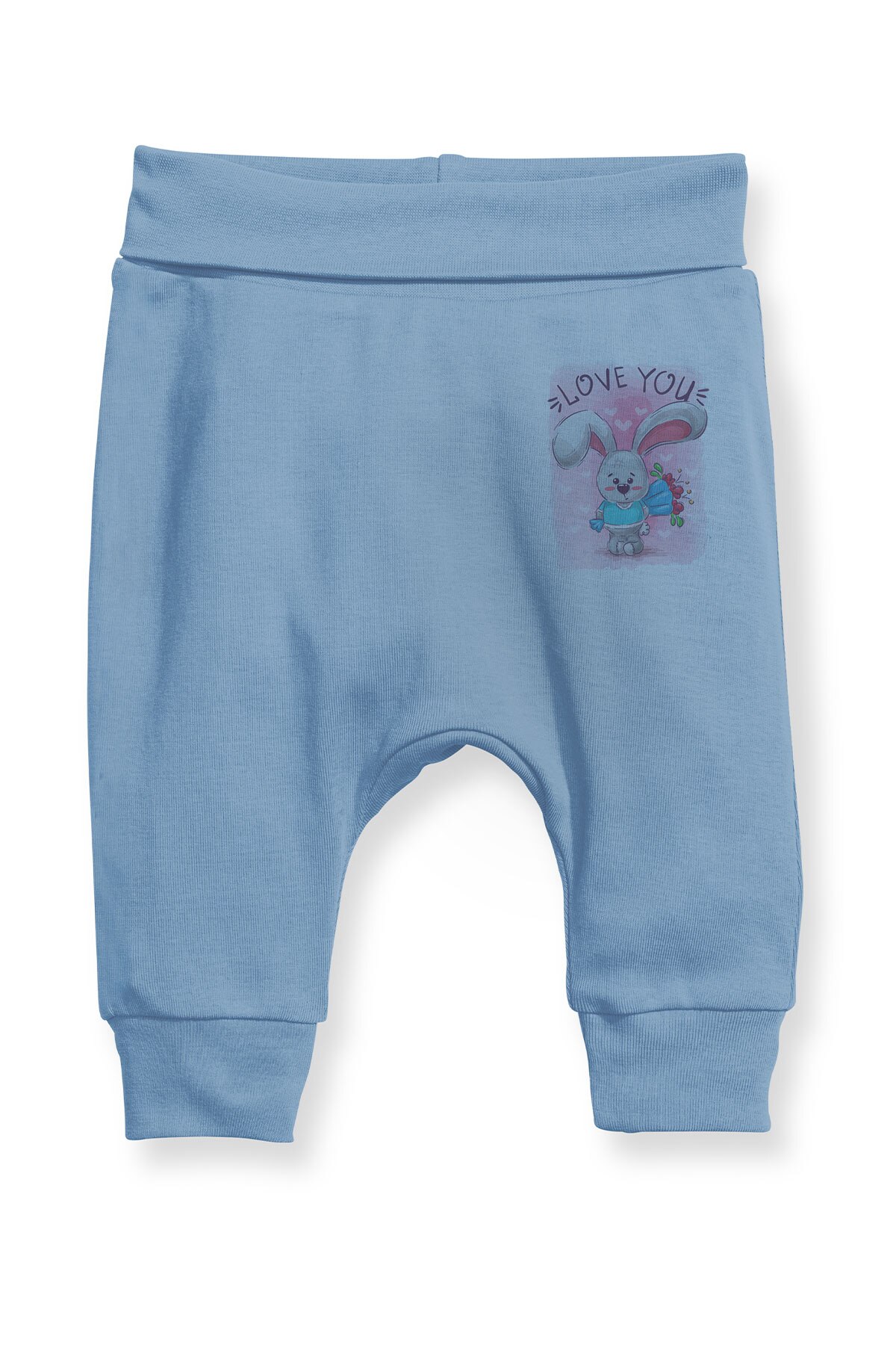 Angemiel Baby Blume Bereich in Liebe Kaninchen Baby Junge Pluderhosen Pantalon Blau